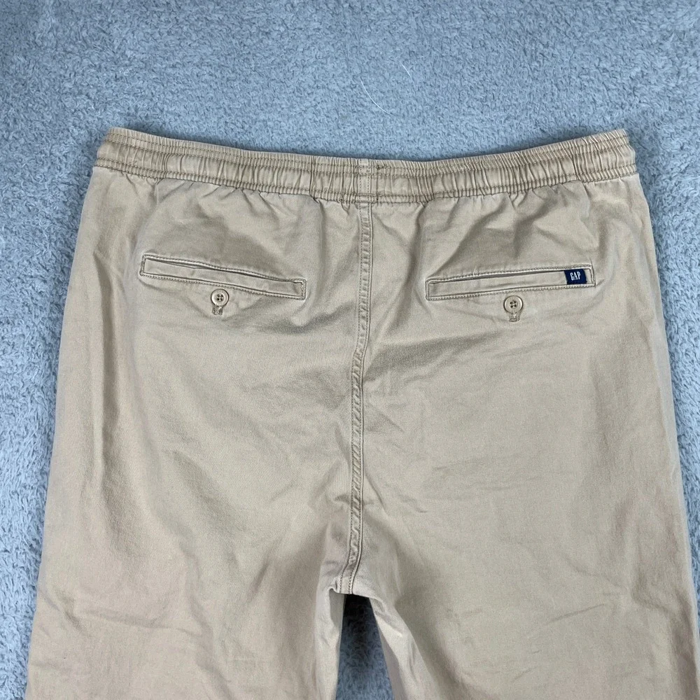 Vintage Gap Jogger Pants Mens XL Khaki Tan Cotton Stretch Drawstring Casual